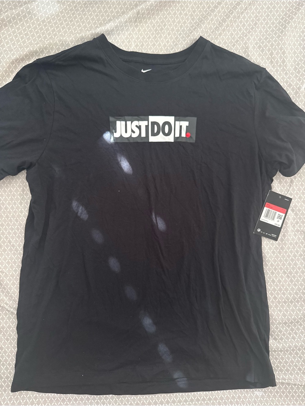 NWT Nike Black "Just Do It" Box Logo Short Sleeve T-Shirt Size L (Large)